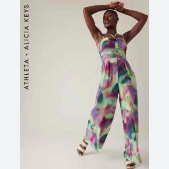 Athleta Alicia Keys Enlighten Multicolor Jumpsuit 18 - Picture 1 of 13